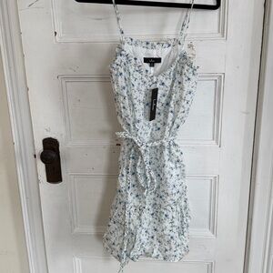 Lulu's Blue and White Floral Dress